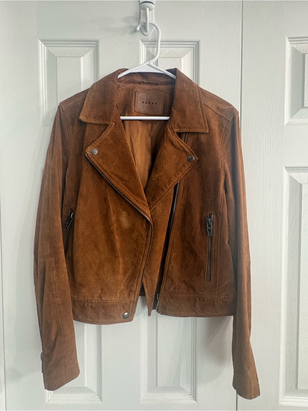 Blank NYC Camel Tan Leather Suede Moto Jacket | SZ M